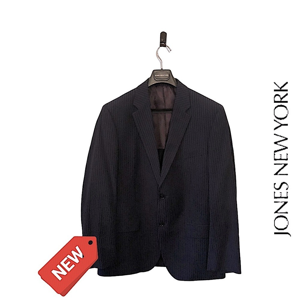 Jones New York Classic Pinstripe Blazer, Wool/Cotton Blend,‎ NWOT Size 42R